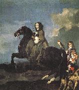 Sebastien Bourdon Queen Christina of Sweden on Horseback oil painting reproduction
